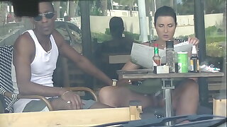 Cheating Wife #4 Ornament 3 - Soft-pedal films me outside a cafe Upskirt Precocious added to having an Interracial jeopardize relating to a Black Man!!!