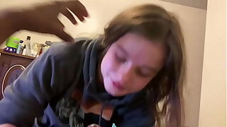 Lesbian bestfriend comes to my room each time to give me sloppy suck off time