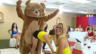 DANCING BEAR - Bachelorette Party Wide Big Dick Go first Strippers, CFNM Style!